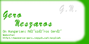 gero meszaros business card